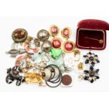 Vintage, antique, costume jewellery, including earrings,