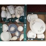 A Denby Wheatsheaf pattern part tea service and other design, six cups, saucers, side plates,