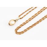 A 9ct gold chain necklace and pearl pendant, chain length approx 18'', total gross weight approx 3.