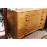 A large Victorian pine split sectioned chest of drawers,
