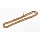 A 9ct gold keeper chain with toggle clasp, approx 56.5'', weight approx 16.