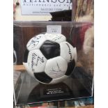 A Liverpool leather football signed with plaque' Official Signed Ball 1985/86 Double Winners'