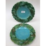 A pair of Majolica dessert plates' - (possibly George Jones).