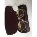 Two pairs of early 1950s National Health spectacles in case