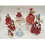 Royal Doulton figurines HN 2434, Fair Maiden, HN 3179 Eliza, HN 1922 Christmas Morn,