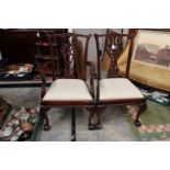 A set of eight Chippendale style mahogany dining chair frames,