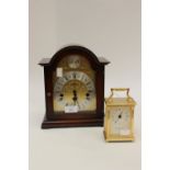 German Franz Hermie mantle clock (with key) with a Robt Blandford battery operated carriage clock