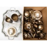 A quantity of silver plated wares (1 box)