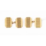 A pair of 9ct gold cufflinks, engine turned decoration, weight 4.