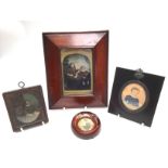 Four miniatures including 18/19 Century portrait