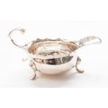 A George II silver cream jug, London, 1748, 3.70ozt (115.