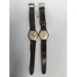 A 9ct gold Precista gentleman's watch on leather strap a/f,