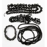 Whitby Jet beads and other black beads