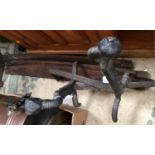 Pair of early 19th Century fire dogs and random bars