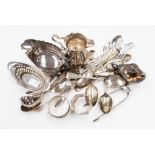 A collection of silver including a set of eight Victorian OEP teaspoons, London, 1860,