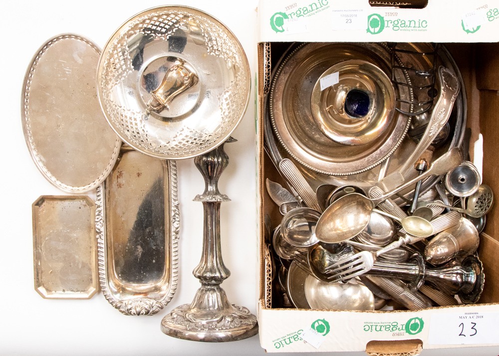 A quantity of silver plated ware, to include flatware,