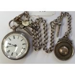 A pocket watch with a chain with a Birmingham Shield Finalists 1930-31