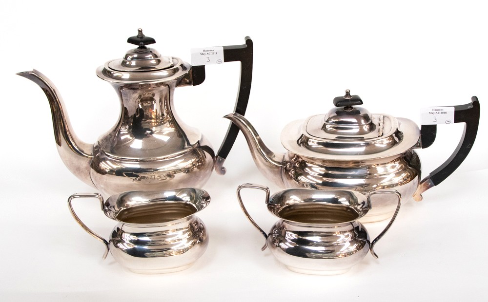 A Viner's of Sheffield Alpha Plate four piece plated teaset (4)