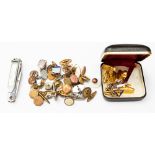 Gents dress costume jewellery comprising pair of Rolls Royce cufflinks and tie tac,