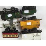 Hornby railway set, engine and four carriages,