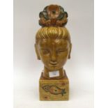 A, possibly Thai, figurehead of a deity with a Lotus flower crown,