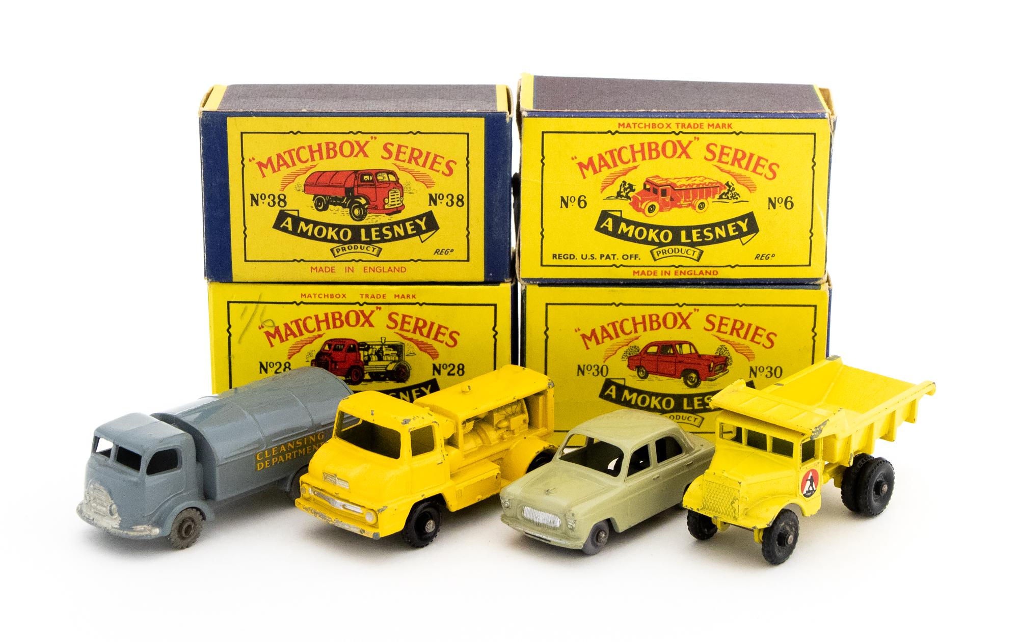 Matchbox: Four boxed Moko Lesney 1-75 series vehicles to comprise, Quarry Truck 6,