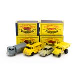 Matchbox: Four boxed Moko Lesney 1-75 series vehicles to comprise, Quarry Truck 6,