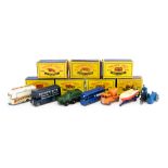 Matchbox: Seven boxed Moko Lesney 1-75 series vehicles to comprise, Cement Mixer 26,