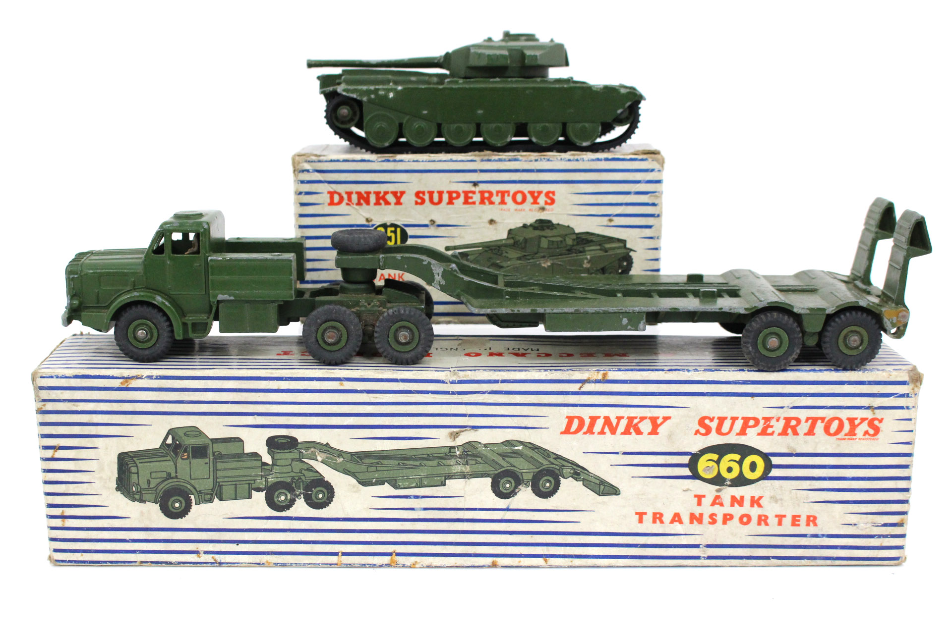 Dinky: A boxed Dinky Supertoys Tank Transporter, 660,