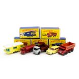 Matchbox: Five boxed Moko Lesney 1-75 series vehicles to comprise: Bedford Tipper Truck 3,