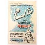 F.A. Cup Programme: A 1946 F.A. Cup Final programme, Derby County v. Charlton Athletic.