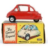 Corgi: A boxed Heinkel Economy Car, 233, red with lemon interior, vehicle slight paint chipping,