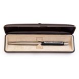 Montblanc Slim Line ballpoint pen, push button mechanism, matte black and steel,