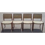 Niels Otto Moller for J L Moller, a set of four Danish rosewood model 80 chairs, designed 1968,