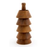 Betula, Modernist teak egg cup set,