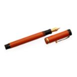 Parker Duofold Senior 'Big Red' flattop fountain pen,