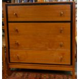 Heals 1950s teak bedroom suite including dresing table, chest, wardrobe etc.