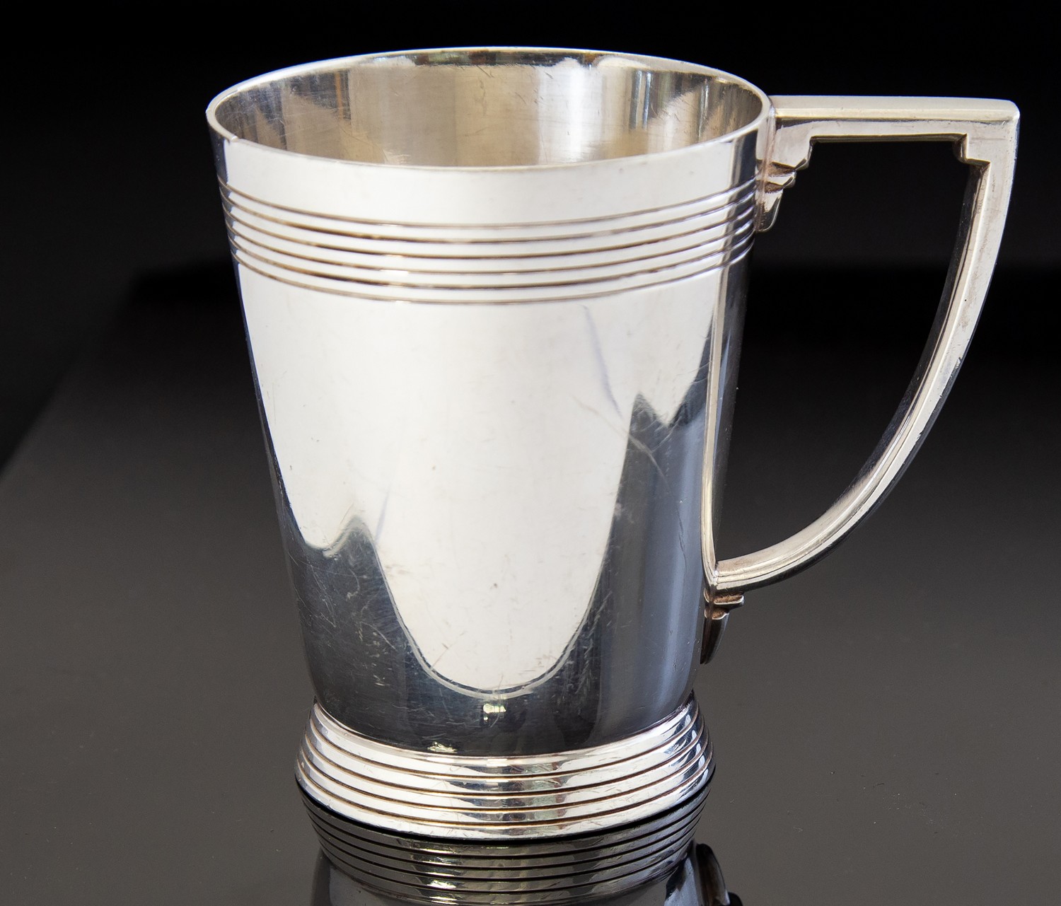 Keith Murray for Mappin and Webb, an Art Deco silver plated mug,