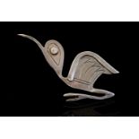 Gaziella Laffi, a Modernist Peruvian silver brooch, in the form of a stylised bird, marked, 5.
