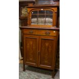 An Arts and Crafts, Glasgow style mahogany and inlaid side cabinet, by James Shoolbred & Co.