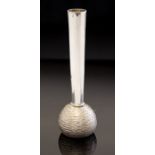 A Modernist silver bud vase, textured globe and shaft form, Deakin and Francis, Birmingham 1973,