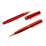 Conway Stewart red Lumina pen set,