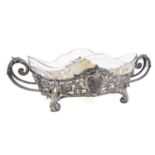 J P Kayser and Sohn, a Jugendstil silver plated and glass centrepiece,