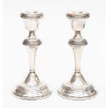 A pair of silver candlesticks, Birmingham 1968/9, W.I. Broadway & Co, gross weight 23.