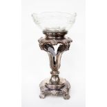 A late Victorian silver plate table centrepiece, in Old Sheffield plate, cast,