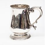 A George III tankard London 1793, with inscription underside, , makers mark indistinct, possibly S.