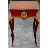 A 19th Century Louis XVI style kingwood veneer and ormolu mounted sewing table,