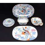 A series of early 19th Century Stephen Folch Ironstone china `Chinese Pheasant` dinner ware,