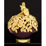 An Aurum ruby glass and silver-gilt Royal Scent Bowl ,