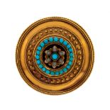 John Brogden - A Victorian gilt metal circular target brooch,